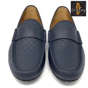 Giày Lười Nam Gucci Navy Guccissima Driving Loafers