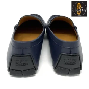 Giày Lười Nam Gucci Navy Guccissima Driving Loafers