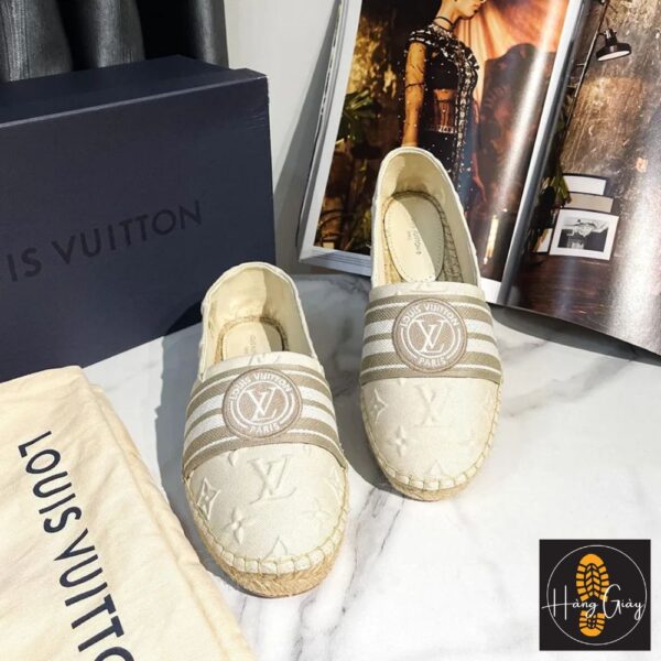 Giày Slip On Nữ Louis Vuitton LV Cloth Espadrilles - Màu Be Sang Trọng Size 36