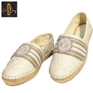 Giày Slip On Nữ Louis Vuitton LV Cloth Espadrilles – Màu Be Sang Trọng Size 36